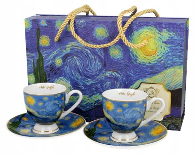 Produktbild von Duo STARRY NIGHT Golden Line Espressotassen-Set Van Gogh