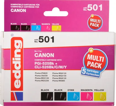 Produktbild von EDDING Multipack 5 Canon PGI-525 black + CLI-526 colour