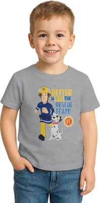 Produktbild von Feuerwehrmann Sam T-Shirt für Jungen - Rescue Team - Kinder Oberteil Shirt kurzärmlig Grau