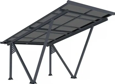 Immagine prodotto di Ombrellone per posto auto coperto solare con pannelli fotovoltaici - 366 x 575 x 366 cm - Grigio - 4,1 kW