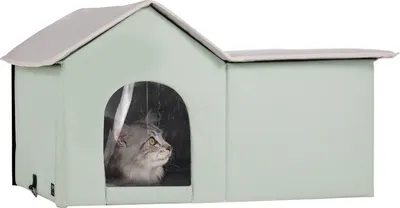 Immagine prodotto di VEVOR Casetta riscaldata per gatti, rifugio per gatti all'aperto Rifugio pieghevole per gatti in tessuto Oxford 600D con cuscino riscaldato
