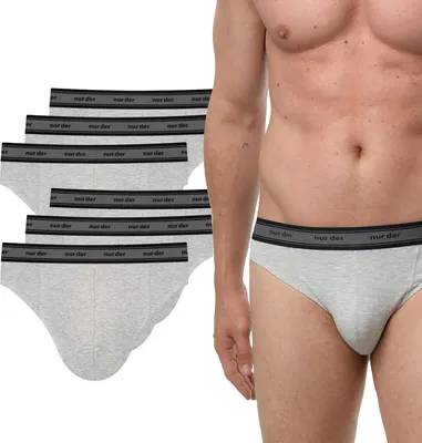 Produktbild von NUR DIE Herren Slip 6-Pack Baumwolle Organic Unterhose - grau melange - Größe L