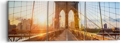 Produktbild von Bild auf Leinwand - Leinwandbild - New York Brücke - 90x30cm - Wand Bild - Wanddeko - Wandbilder - Leinwanddruck - Bilder - Kunstdruck - Wanddekoration - Leinwand bilder - Wandkunst - CA90x30-3707