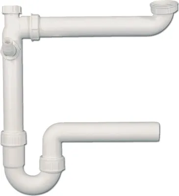 Produktbild von Siphon 1 1/2"x40mm Spülbeckenablaufsiphon weiß