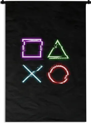 Produktbild von MuchoWow® Wandteppich Wandbehang Spiel - Konsole - Neon 90x135 cm Tapisserie Dekoration Wandtuch - Baumwolle - Wandskulptur