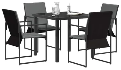 Obrázok produktu pre vidaXL Záhradná jedálenská súprava, 5 ks, čierna a antracitová, 80 x 80 x 73 cm
