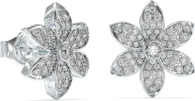 Produktbild von GUESS Weiße Lotus-Ohrringe JUBE04145JWRHT/U