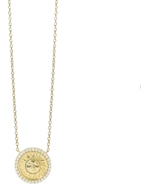 Produktbild von Mabina Collier 925 Goldplattiert 553901 Zirkonia 45cm