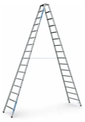 Produktbild von Zarges gebördelte Stehleiter, eloxiert Saferstep B 2x16 Stufen