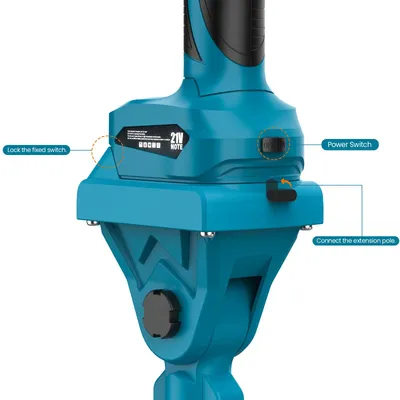 Produktbild von Elektrischer Teleskop-Hochentaster - Akku-Hochentaster - Bürstenloser Motor - 180° verstellbar - 1/1,5/2 m - 2 Akkus - Aluminium