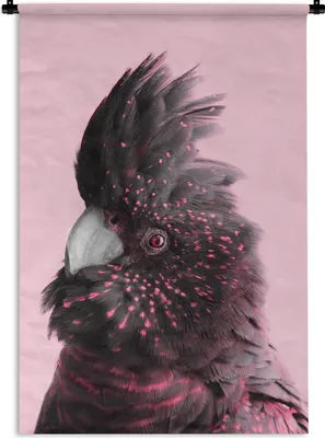Produktbild von MuchoWow® Wandteppich Wandbehang Kakadu - Vogel - Rosa 60x90 cm Tapisserie Dekoration Wandtuch - Foto-Teppich - Abwaschbar