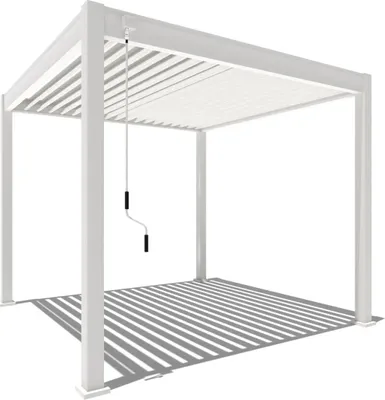 Immagine prodotto di Pergola Weide Classic in alluminio 3x3 m con tetto a lamelle, indipendente, bianca