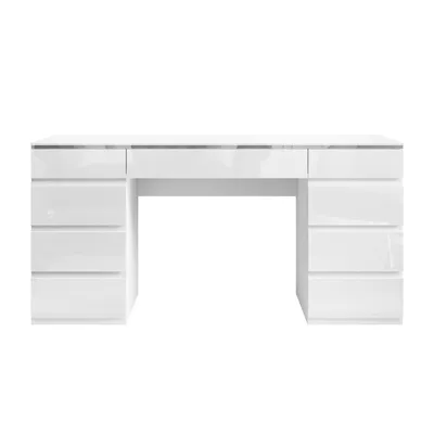 Produktbild von Schreibtisch AURORA DOUBLE SILVER mit Schubladen