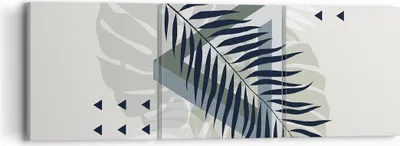 Produktbild von Bild auf Leinwand - Leinwandbild - 3 Teile - Monstera Palme Grafik - 90x30cm - Wand Bild - Wanddeko - Wandbilder - Leinwanddruck - Bilder - Wanddekoration - Leinwand bilder - Wandbild - CA90x30-4519