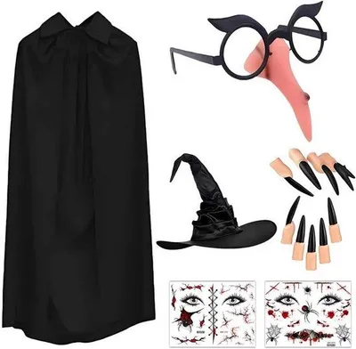 Produktbild von Witchesnase - Nase der Hexe - Halloweenkostüm - Verkleidungsaccessoire - Karneval - Gruselnase - Verkleidungsaccessoires für Erwachsene und Kinder