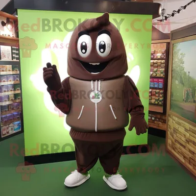 Obrázek produktu pro Postava REDBROKOLY maskota Olive Chocolate Bars oblečená do mikiny a broží