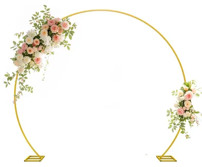 Produktbild von Hintergrundvorhang, goldfarben – Bogen mit runden Blumen – Hochzeitbogen – Dekoration für Hochzeiten – Geburtstagsfeier – Rostfreier Stahl – Brautbogen