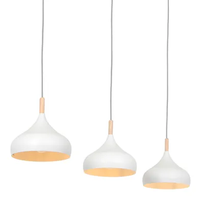 Immagine prodotto di Mexlite - lampada a sospensione - Bjorr - bianco - legno metallo - grande lampada da tavolo da pranzo - E27 - 3099W
