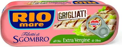 Produktbild von Rio Mare Filetti di Sgombro Grigliati all'Olio Extra Vergine di Oliva Gegrillte Makrelenfilets mit nativem Olivenöl extra 120g reich an Omega 3