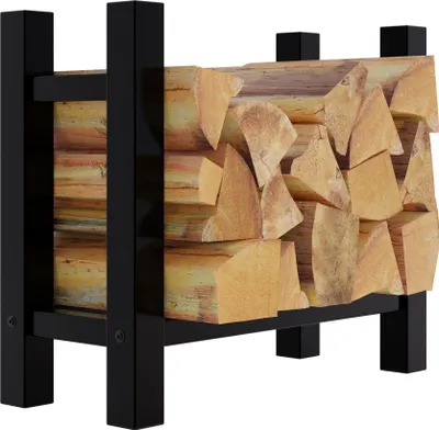 Obrázek produktu pro Stojan na dřevo Medya round - 30x60x60 cm, kov černý