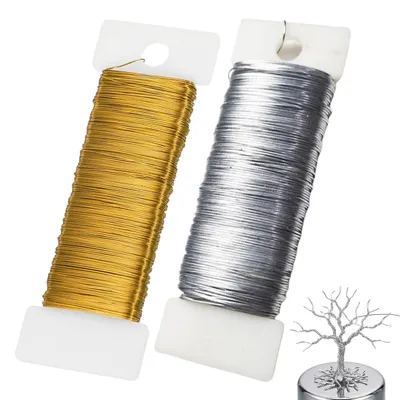 Basteldraht 0,3 mm, 100 m, 2 Rollen, Gold & Silber