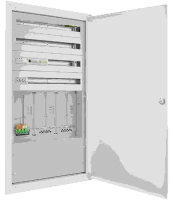 Produktbild von Eaton Heimverteiler Ybbs+, 3 Zählerplätze, 4 Nachzählerreihen, Unterputz, weiß, 754x1385x240mm, 1 Stk.