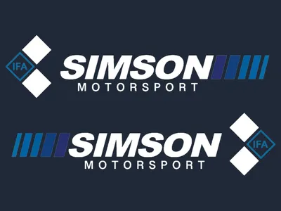 Produktbild von Set: UV-Klebefolie Tank "SIMSON MOTORSPORT" - Weiß/Blau