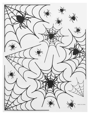 Produktbild von Smiffys - Spinne - Fenster-Aufkleber - Kunststoff, PVC SM1271 (Einheitsgröße) (Schwarz)