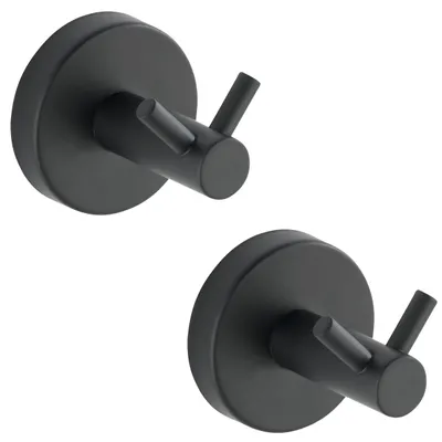 Produktbild von WENKO 2er Set Edelstahl Wand Haken Handtuch Halter Bad Küchen BOSIO Gäste WC