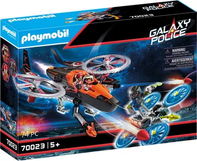 Produktbild von PLAYMOBIL Galaxy Police Galaxy Pirates-Heli, Helikopter, 5 Jahr(e), Kunststoff, Mehrfarbig