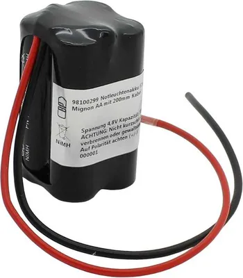 Produktbild von Notleuchtenakku NiMH 4,8V 2000mAh F2x2 Mignon AA mit 200mm Kabel ersetzt RPower NIMHHT4820Q
