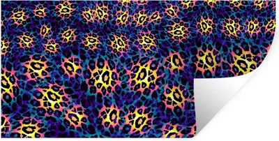 Produktbild von MuchoWow® Wandtattoo Wandsticker Wandaufkleber Leopardenmuster - Pelz - Blau 40x20 cm Selbstklebend und Repositionierbar - Aufkleber