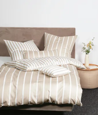 Produktbild von Janine Design Mako-Satin-Bettwäsche-Garnitur 39028 modernclassic Farbe naturell Größe 155x220+80x80