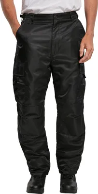 A person wearing black thermal pants.
