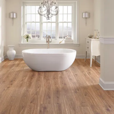 Produktbild von Livingandhome Vinylboden Holzoptik – Braun, 91,5x15,2 cm, 36 Stk. – rustikal & selbstklebend