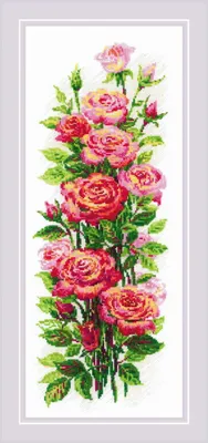 Produktbild von Riolis Kreuzstich Set "Blühende Rosen", Zählmuster, 19x40cm