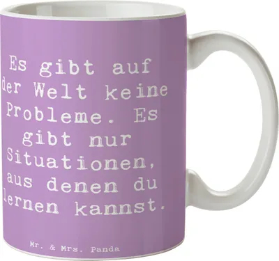 Produktbild von Mr. & Mrs. Panda Kaffeebecher Spruch Erleuchtung finden - Lavendeltraum - Geschenk, Kaffeetasse, Gefühl, Zitat, innere Stärke, Tasse, Becher, Kaffeepott, Motivation, Ruhe