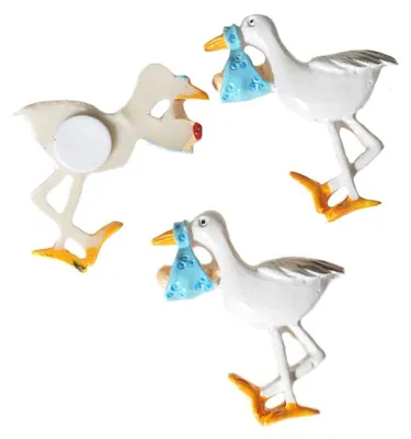 Produktbild von 6 Streudeko Storch Baby blau