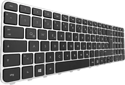 Produktbild von Tastatur - Farbe: Schwarz - mit Silber Rahmen - ohne Beleuchtung Deutsches Tastaturlayout kompatibel für HP Pavilion M6T-1000