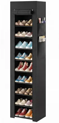 Productafbeelding van HOMCOM schoenenrek met 10 niveaus, metalen schoenenorganizer voor maximaal 20 paar schoenen