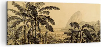 Produktbild von Bild auf Leinwand - Leinwandbild - Einteilig - Palmen Wald Regnerisch - 100x40cm - Wand Bild - Wanddeko - Wandbilder - Leinwanddruck - Bilder - Wanddekoration - Leinwand bilder - AB100x40-4983