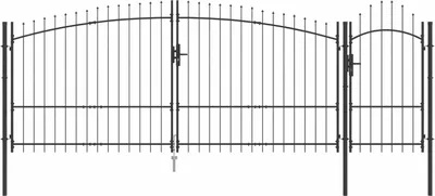 Produktbild von Gartentor mit Schloss Woerden Grau 100 x 400 cm Stahl