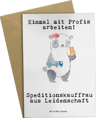 Produktbild von Mr. & Mrs. Panda Grußkarte Speditionskauffrau Leidenschaft - Weiß - Geschenk, osterkarte, dankeskarten, einladungskarten, Grußkarten, hochzeitskarten, weihnachtskarten