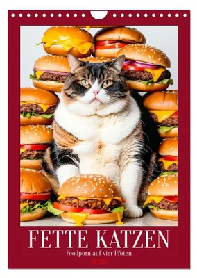 Produktbild von FETTE KATZEN - Foodporn auf vier Pfoten (Wandkalender 2026 DIN A4 hoch), CALVENDO Monatskalender