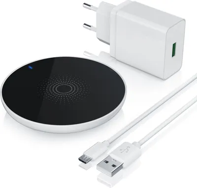 Image de Chargeur sans fil Aplic avec adaptateur secteur USB, station de recharge, chargeur Qi, chargeur à induction 1,5 A-2 A (pour smartphones et tablettes Samsung, iPhone, Huawei, Honor, Xiaomi)