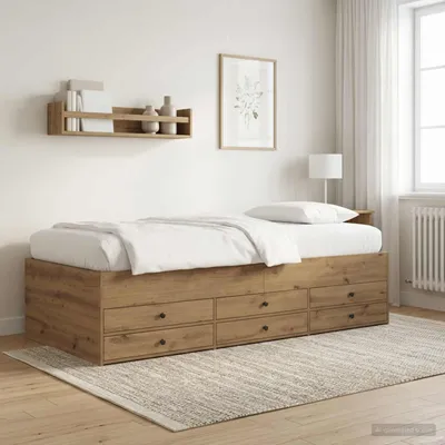Obrázek produktu pro Maison Exclusive – Postel s úložným prostorem, ručně vyrobená, buk, 80 x 200 cm