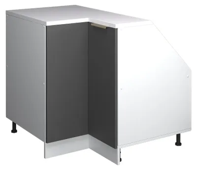 Produktbild von Eck-Küchenschrank für Dachschrägen Vicco R-Line Anthrazit-Gold 75.6 cm mit 1 Tür, Schrankkorpus 60 cm Tiefe, Model 60681