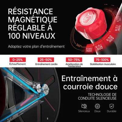 Image de YESOUL G1M Plus – vélo d’appartement connecté, résistance magnétique silencieuse, assise confortable, écran 21,5" FHD