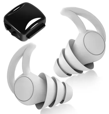 Immagine prodotto di Tappi per le orecchie extra morbidi, per un sonno confortevole, con riduzione del rumore, riutilizzabili, in silicone, colore grigio