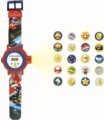 Produktbild von Digitale Mario Kart Projektionsuhr, 20 Bilder Projektion, Verstellbares Armband, Lexibook